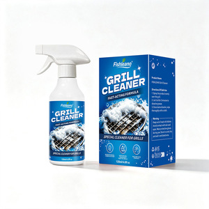 FISHLEANO Nettoyant en spray puissant pour <span class=keywords><strong>barbecue</strong></span> et gril, dégraissant pour éliminer la saleté, polissage des fours de cuisine, nettoyage en profondeur pour l'extérieur - Product Image 1