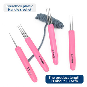 Aiguilles <span class=keywords><strong>à</strong></span> tricoter en <span class=keywords><strong>laine</strong></span> faites <span class=keywords><strong>à</strong></span> la main avec manche en plastique rose, kit DIY, <span class=keywords><strong>à</strong></span> tête simple, double ou triple, <span class=keywords><strong>pour</strong></span> travaux de couture pratiques - Product Image 2
