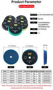 Tampon de polissage de voiture à double <span class=keywords><strong>action</strong></span> - Technologie de mousse à cellules variables, plaque de support à crochet, correction de peinture sans rayures - Product Image 4