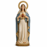 Statue religieuse catholique de Noël de Notre-Dame du Sacré-Cœur sculptée artistiquement en résine