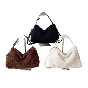 Lamb Wool Plush Fashion Zip Cotton Lining Single <b>Strap</b> <b>Shoulder</b> Tote Bag for Women 2026 New All Seasons Vintage Solid Color - Product Image 2
