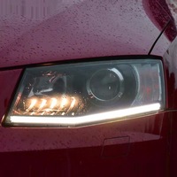 Aplicable para el conjunto de faros delanteros Skoda Octavia 15-17 luces de circulación diurna de faros LED de pestañas altas modificadas bajas