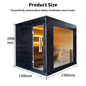 Sauna extérieur en cèdre rouge YEETE - Chauffage à vapeur traditionnel 6KW avec verre anti-UV pour villa et projet de bien-être hôtelier - Product Image 2