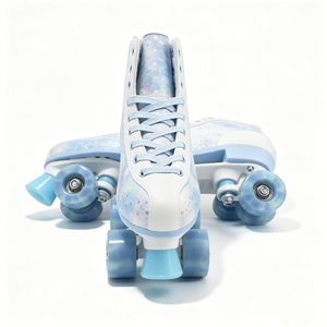 Patins à roulettes quad tie-dye pour adultes, bleu et <span class=keywords><strong>blanc</strong></span>, roues en PU, double rangée, chaussures de patinage en plein air pour femmes, Ruidongle - Product Image 6
