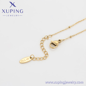 T000753258 Joyería XUPING, <span class=keywords><strong>Tobillera</strong></span> de Acero Inoxidable Trenzado Dorado, Estilo Simple y Lujoso, Color Oro 14K - Product Image 2