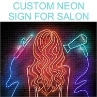 Enseigne néon ouverte pour salon de beauté, spa capillaire et onglerie, décoration murale intérieure, enseigne néon moderne et élégante