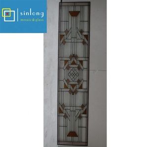 الديكور تيفاني الزجاج لوحة باب مشغول حديد إدراج - Product Image 2