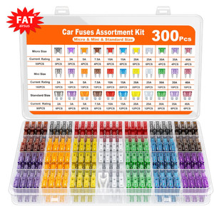 300 pièces <span class=keywords><strong>Kit</strong></span> d'assortiment <span class=keywords><strong>de</strong></span> fusibles <span class=keywords><strong>de</strong></span> voiture 160 mini fusibles à <span class=keywords><strong>lame</strong></span> automobile 90 fusibles automatiques standard 50 micro extracteur - Product Image 1