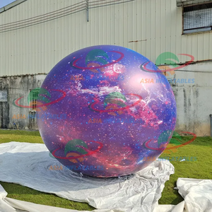 Décoration de fête sur le thème de l'espace, ballon gonflable planète, ballon gonflable Terre Lune neuf planètes, modèle lumineux LED suspendu - Product Image 5