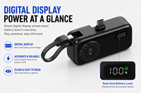 Batterie externe magnétique 5000 mAh 22,5 W avec charge rapide PD, câble Type-C intégré, affichage numérique pour téléphone et montre connectée, logo personnalisé OEM