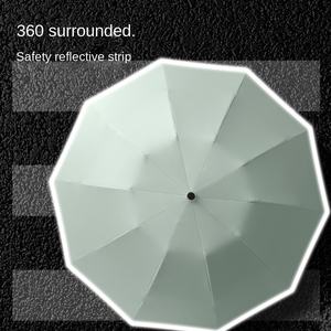 10-костный автоматический обратный зонт со светоотражающей полосой, светящийся дизайн, классический бизнес-рекламный подарок, солнечный зонт с принтом логотипа - Product Image 4