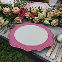 Assiette de Présentation Artisanale en Plastique PP Écologique Réutilisable de 13 Pouces pour Hôtels, Maisons et Mariages – Vente en Gros