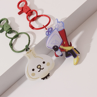Porte-clés personnalisé en acrylique Vigreat à faible MOQ, avec breloque ours transparent dégradé, idéal pour les cadeaux promotionnels