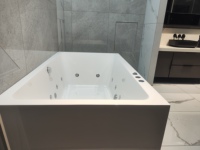 Baignoire autoportante en acrylique écologique avec drain d'angle, garantie 2 ans, pour hôtel, villa, bain de glace, bain froid, spa, baignoire de massage