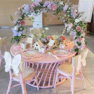 Chaise pour enfants en rotin artisanale moderne et écologique avec des dispositifs de sécurité pour une utilisation dans les hôtels et les cuisines, idéale pour les fêtes d'anniversaire et les événements - Product Image 5