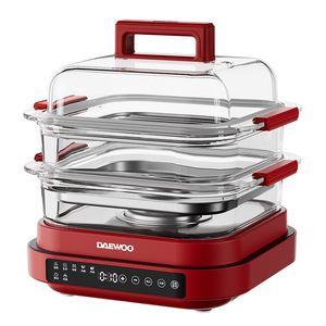 Vaporera Eléctrica Daewoo de 2 Niveles con Cuerpo de Vidrio, Olla de Vidrio Completa, Cocina al Vapor, Grill, Electrodoméstico de Cocina Multifuncional - Product Image 5