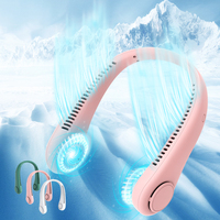 Ventilateur de cou portable sans pales rechargeable par USB 1200 mAh à 3 vitesses pour voiture et sports de plein air