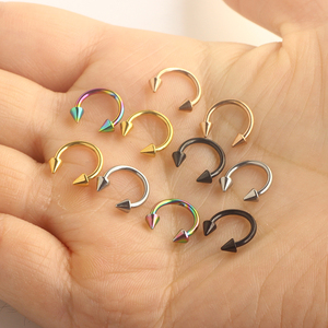 Anelli in <span class=keywords><strong>acciaio</strong></span> inossidabile per il naso Piercing al naso 16g argento oro nero a ferro di cavallo orecchino e anello per le labbra 8mm gioielli regalo di nozze - Product Image 4