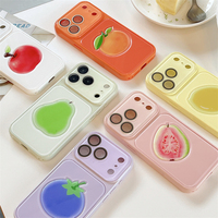 Coque de téléphone 3D Stéréo Motif Fruits Antichoc pour iPhone 18 ProMax 17 16 15 – Housse de Protection Mignonne Poire Orange Citron Myrtille