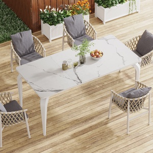 Tribesigns Luxe Moderne 63 \ "Marmeren Gesinterde Stenen Eettafel Keukentafel Met Houten Paneel Metalen Poten Eetkamer Meubels - Product Image 3