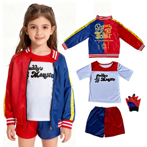 Set Giacca, Camicia, Pantaloni e Guanti Stampati Rosso e Blu per Bambine, Costume di Halloween per Ragazze - Product Image 4