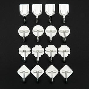 Wholesale Mei U Small Size White <b>Plastic</b> Free Sticky <b>Hook</b> Stainless Steel Dormitory Wall Hanging Key <b>Hook</b> for - Product Image 1
