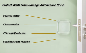 Lot de 6 butées de porte carrées auto-adhésives en PU de 40 mm, protecteurs muraux anti-collision, pare-chocs, autocollants de protection murale Elf - Product Image 3