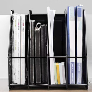 4 lưới tập tin thư mục Kệ dây kim loại lưới lưu trữ chủ tập tin Tạp Chí báo chủ 4 Tier khung Tạp Chí cho văn phòng - Product Image 2
