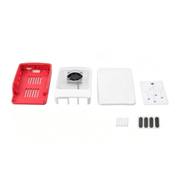 Carcasa Oficial Raspberry Pi 5 ABS Roja/Blanca con Ventilador de Refrigeración Activo con Ventilador PWM y Disipador de Calor para Raspberry Pi 5