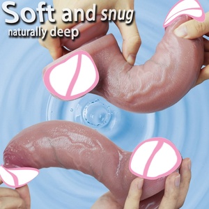 Consegna Rapida Grande Dildo in Silicone con Texture Chiara Replica 1:1 Morbido e Flessibile per Uomini - Product Image 3