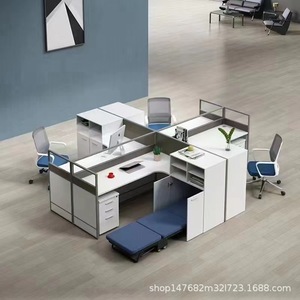 Cama plegable en forma de L Myb Dz001 azul convertible con gabinete para uso en oficina - Product Image 4