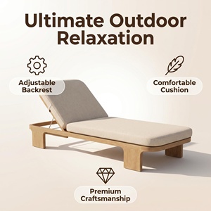 Chaise longue <span class=keywords><strong>de</strong></span> <span class=keywords><strong>jardin</strong></span> en teck naturel, design moderne, écologique, durable, pour patio, piscine, relaxation - Product Image 4