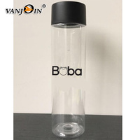 Bouteilles sensorielles en plastique transparent de 500 ml avec couvercle, bouteilles de jus et d'eau de 160 oz pour champagne, soda, boissons énergisantes, whisky