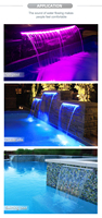 Fontaine cascade lumineuse pour piscine, éclairage paysager extérieur décoratif