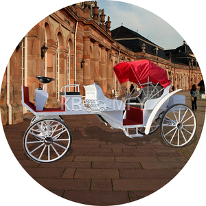 Turismo Victoria Carriage White Electric Wedding Sightseeing Horse Drawn Carriage con altavoz Bluetooth - Product Image 1