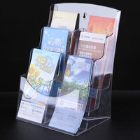 Support promotionnel A4 en acrylique transparent pour affichage de bureau, présentoir simple page pour dépliants, brochures, magazines, journaux, catalogues