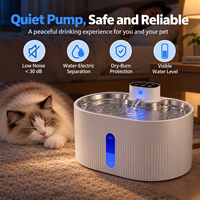 Fontaine à eau sans fil pour chats et chiens, compatible CE FCC RoHS UKCA PSE, prise en charge OEM ODM, pour maisons multi-animaux, avec séparation eau-électricité