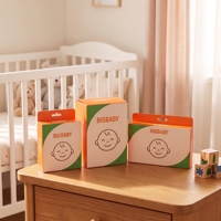 Boîte de présentation personnalisée écologique pour produits pour bébés, biberons, tétines, avec bande détachable, plateau intérieur et gaufrage UV