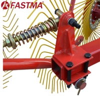 Râteau à foin agricole pliable hydraulique à 3 points FASTMA pour tracteur, usage agricole, haute productivité