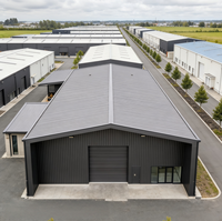 Bâtiment d'entrepôt de distribution au détail en acier préfabriqué, multi-portes, durable, à grande portée pour le stockage de marchandises en supermarché