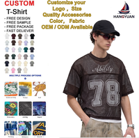 T-shirt unisexe d'été, style européen et américain, court, ample, formel, tricoté, 100% polyester, maille ajourée superposée
