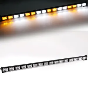 Barre lumineuse clignotante LED étanche, 37.5 pouces, 12V, 24V, rouge, bleu, blanc, ambre, vert, pour voiture, camion, remorque