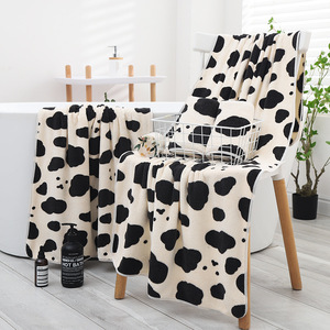Coperta a quadri in flanella doppia leggera con motivo a mucca biologica coperta a quadri in pile di flanella invernale - Product Image 2