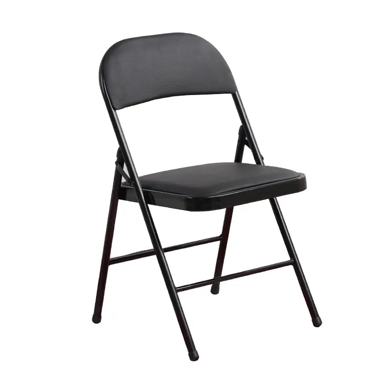 Sıcak satış ucuz bahçe sandalye düğün ofis okul siyah plastik Metal çerçeve katlanır sandalyeler olay için