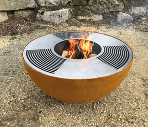 100cm CORTEN Corten acier brasero extérieur bois charbon <span class=keywords><strong>circulaire</strong></span> rouillé <span class=keywords><strong>barbecue</strong></span> gril foyer - Product Image 4