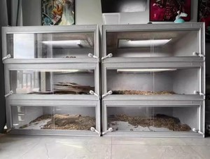 <span class=keywords><strong>Teca</strong></span> Terrario <span class=keywords><strong>per</strong></span> Rettili da 120 cm con Chiusura a Cinghia in Vetro e Plastica Imballato in Scatola con Vassoio in Plastica - Product Image 4