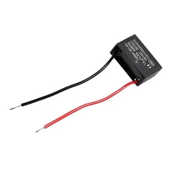 Electromagnetic Oven Capacitor I039567 Red and Black Wiring High Voltage CBB61 450V 1.5UF Fan Start Capacitor