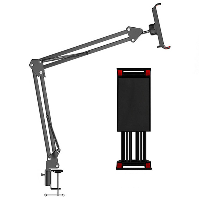 MS-35 Cantilever Microphone Stand Arm Desktop Mic Adjust Bracket Holder Mount for Mobile Tablet Voice Recording Audio Set