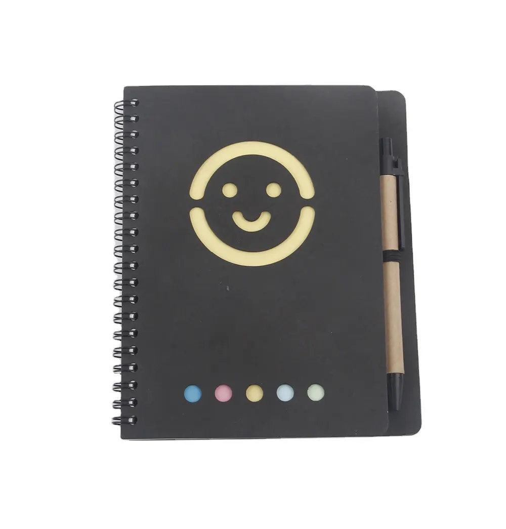 Promoção lápis e bloco de notas cozido-rosto vazado papel marrom caderno