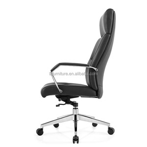 Chaise de bureau à dossier haut en cuir, chaise de direction ergonomique pivotante en PU, chaise de loisirs moderne - Product Image 3